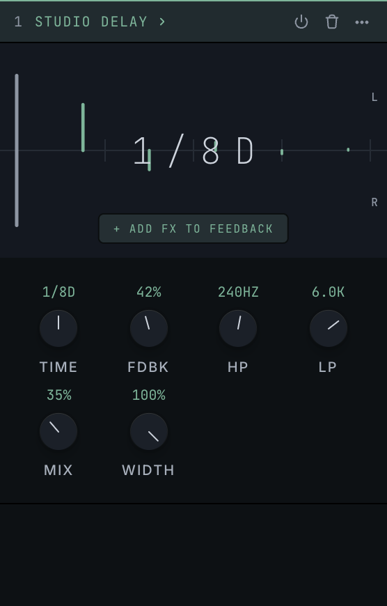 studio delay in the app