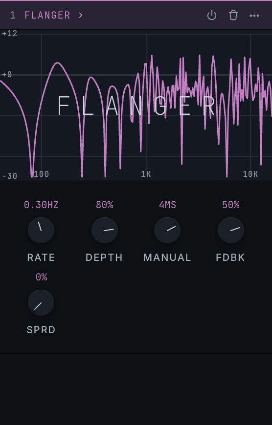 flanger in the app