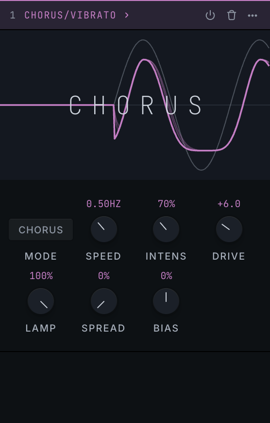 chorus/vibrato in the app